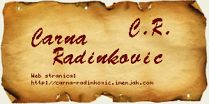 Čarna Radinković vizit kartica